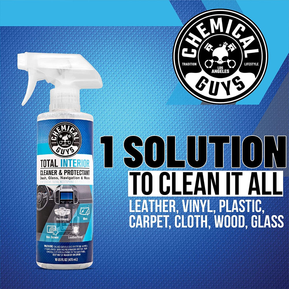 Total Interior Cleaner & Protectant Interior Cleaner, Cleans & Protects Leather, Vinyl, Plastic, Rubber, Glass with a Streak-Free Finish — Cars, Trucks, SUVs, RVs, 16 oz