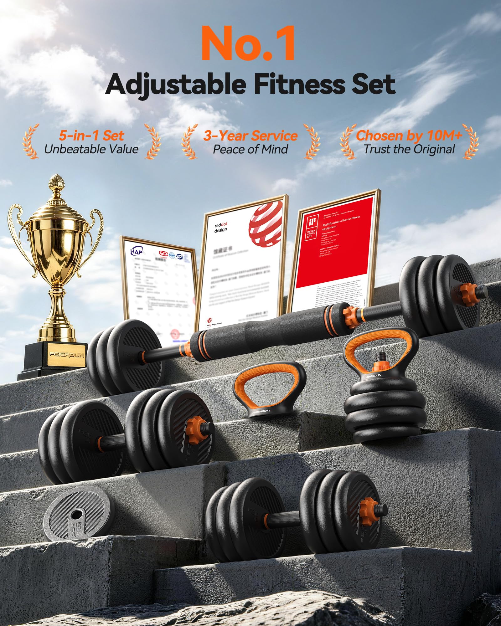 Adjustable Dumbbells, 50lbs Free Weight Set with Connector, 4 in1 Dumbbells Set Used as Barbell, Kettlebells, Push up Stand, Fitness Exercises for Home Gym Suitable Men/Women