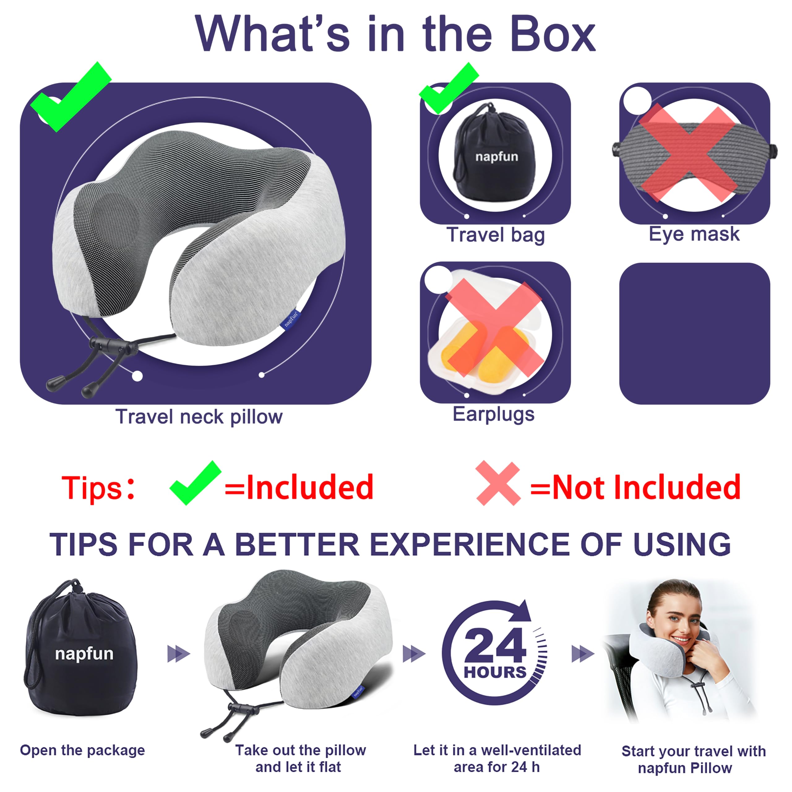 Neck Pillow for Traveling, Upgraded Travel Neck Pillow for Airplane 100% Pure Memory Foam Travel Pillow for Flight Headrest Sleep, Portable Plane Accessories, Light Grey