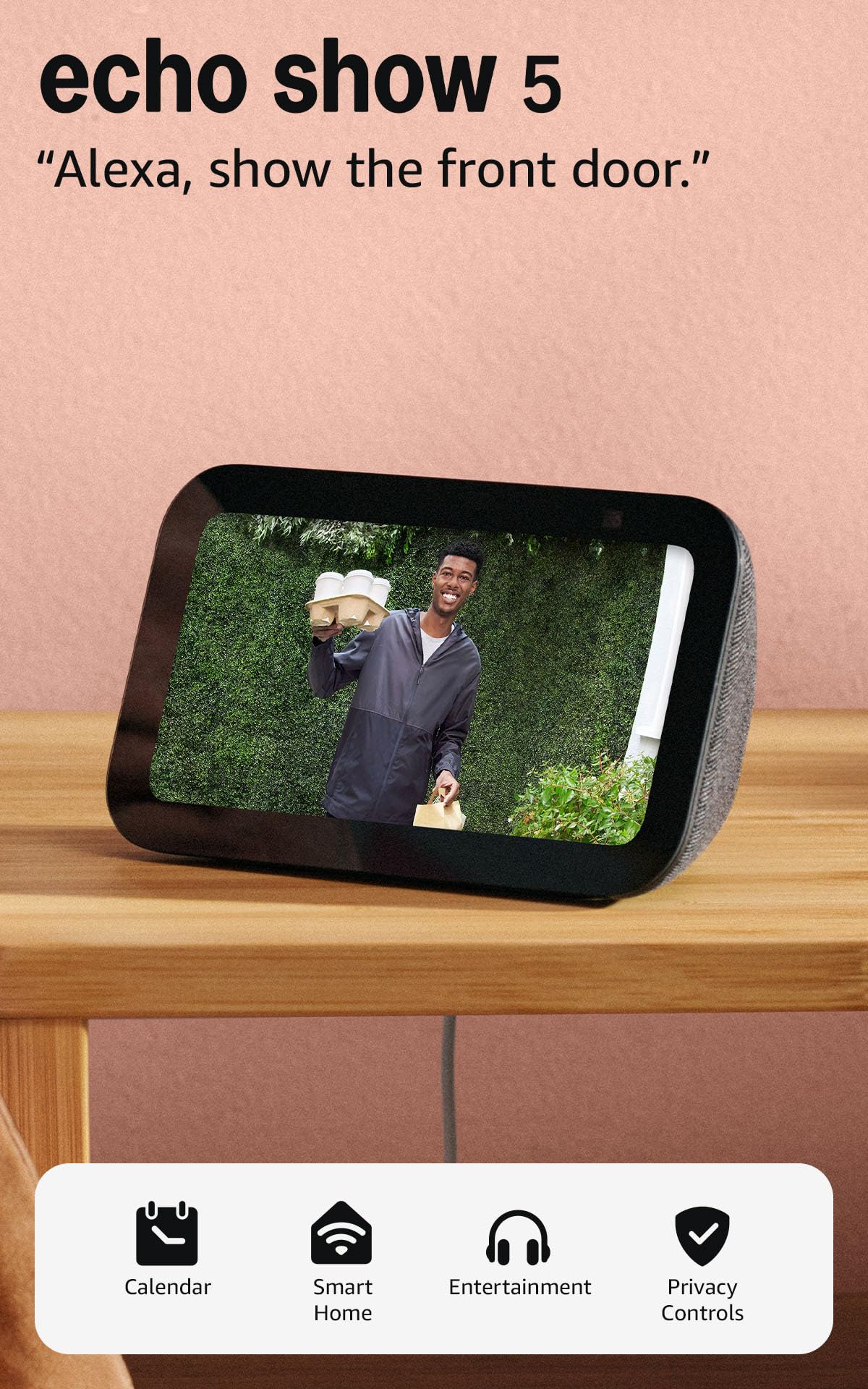 Amazon Echo Show 5 (newest model), Smart display, Designed for Alexa+, 2x the bass and clearer sound, Charcoal