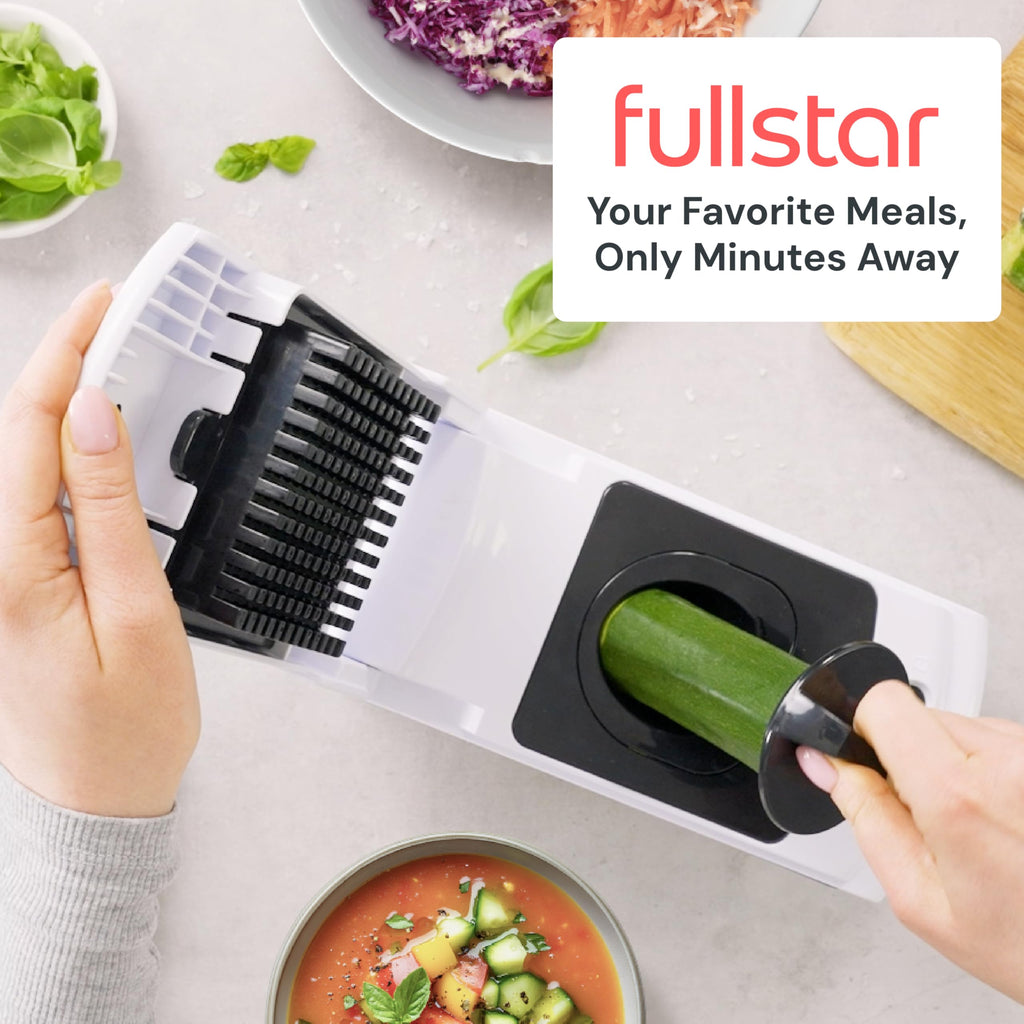 []Fullstar The Original Pro Chopper - Vegetable Chopper and Spiralizer, Food Chopper with Container, Fruit Slicer, Kitchen Gadgets & Gifts, Home Essentials (4 in 1, White)