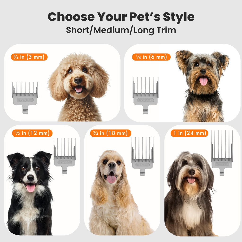P1 Pro Dog Grooming Vacuum Kit, 6-in-1 Pet Hair Grooming with Clippers and Vacuum, 9000Pa Suction, Low Noise, 1L Dust Cup for Home Shedding & Trimming