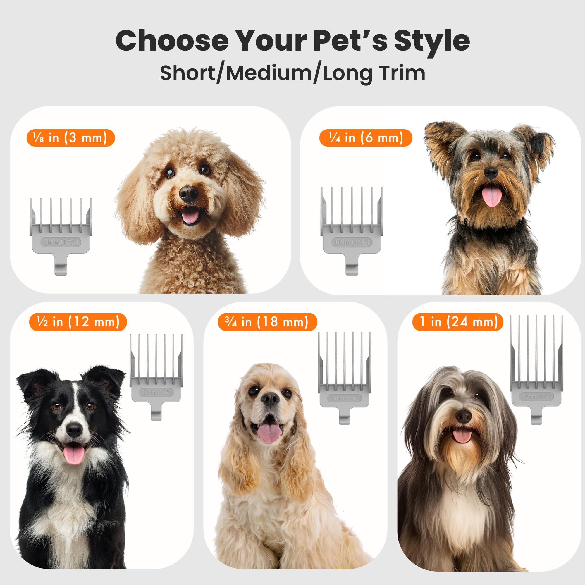 P1 Pro Dog Grooming Vacuum Kit, 6-in-1 Pet Hair Grooming with Clippers and Vacuum, 9000Pa Suction, Low Noise, 1L Dust Cup for Home Shedding & Trimming