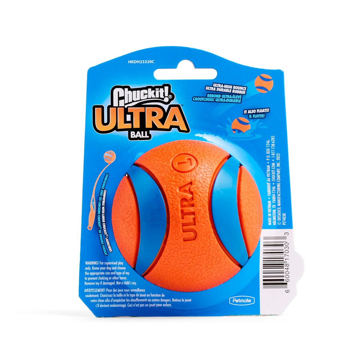 Ultra Ball Dog Toy - Size Large - For Dogs 60-100 lbs - Made from Durable Rubber - Super Bouncy - Floats in Water - 3-inch Diameter - Pack of 1