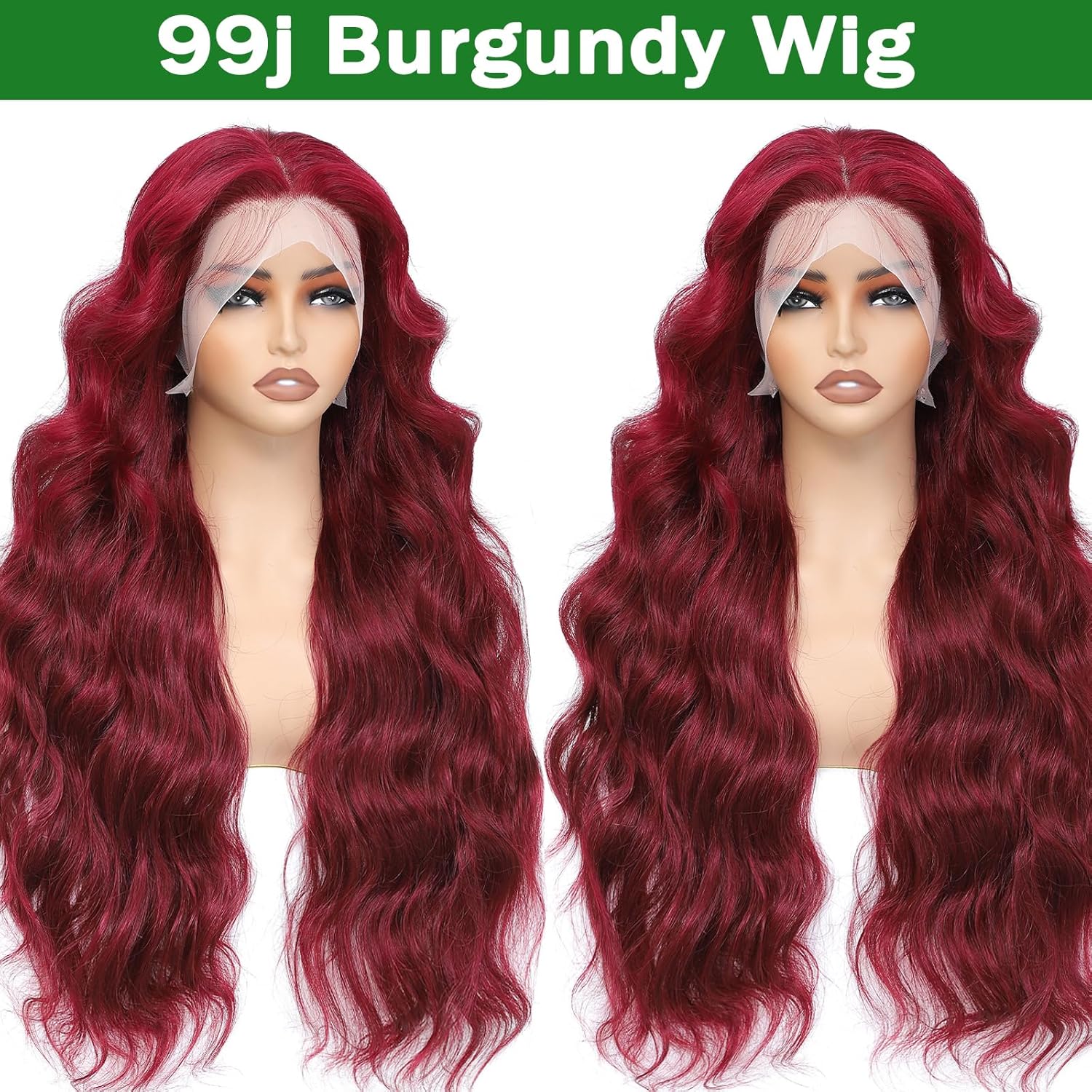 MUZOJET 99j Burgundy Lace Front Wigs Human Hair 13x6 Body Wave Lace Front Wigs Human Hair Pre Plucked Glueless Red Wig Wine Red Wigs for Women Reddish Brown 180 Density 30 Inch