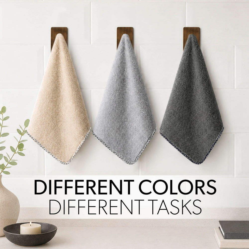 AllSwipe Multi-Purpose Microfiber Towels for Cars, Microfiber Cleaning Cloth Multi Color Drying Towels Car Detailing for Wash Interior and Glass, 14 x 12 Inch - 12 Pack