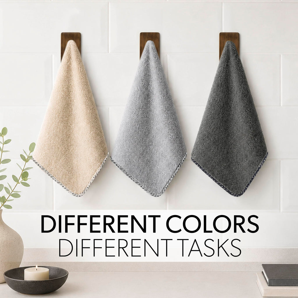 AllSwipe Multi-Purpose Microfiber Towels for Cars, Microfiber Cleaning Cloth Multi Color Drying Towels Car Detailing for Wash Interior and Glass, 14 x 12 Inch - 12 Pack