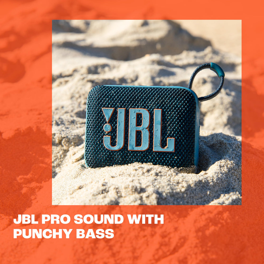 Go 4 - Ultra-Portable, Waterproof and Dustproof Bluetooth Speaker, Big JBL Pro Sound with Punchy bass, 7-Hour Built-in Battery, Made in Part with Recycled Materials (Black)