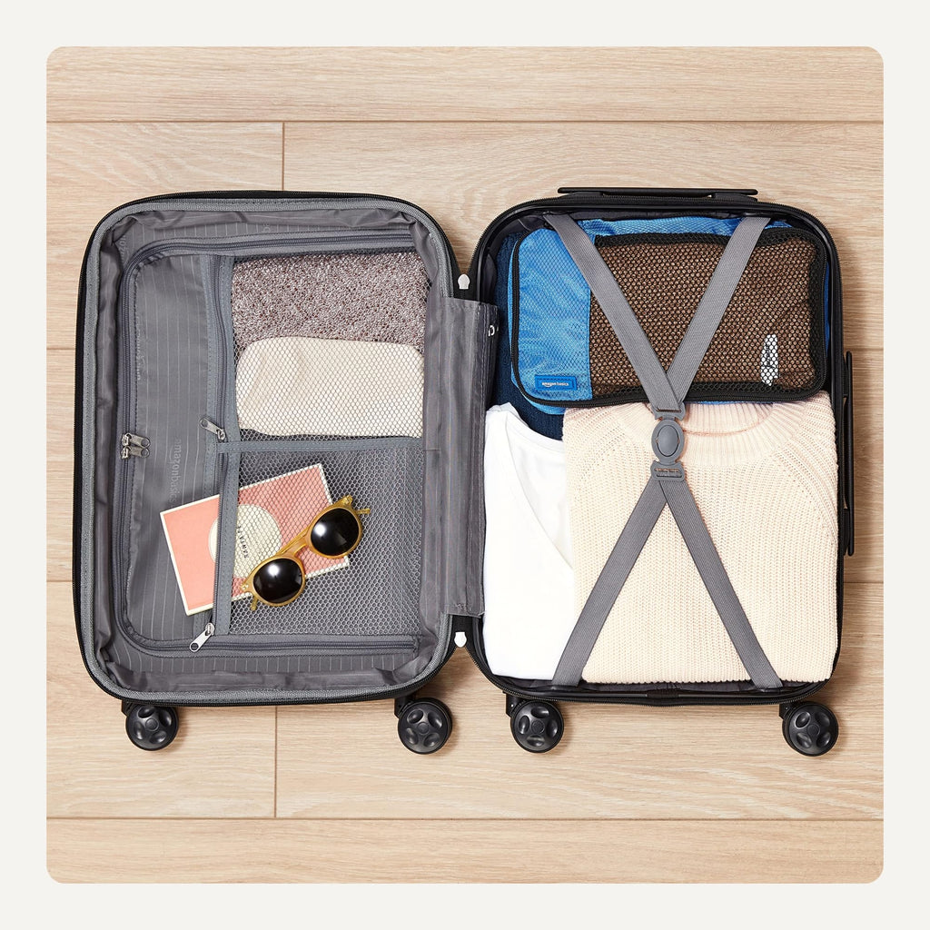 26" Hardside Medium Checked Luggage, Expandable For Up to 15% More Space, With Scratch-Resistant Surface, Four Multi-directional Wheels, Black