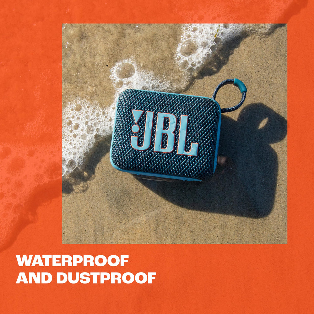 Go 4 - Ultra-Portable, Waterproof and Dustproof Bluetooth Speaker, Big JBL Pro Sound with Punchy bass, 7-Hour Built-in Battery, Made in Part with Recycled Materials (Black)