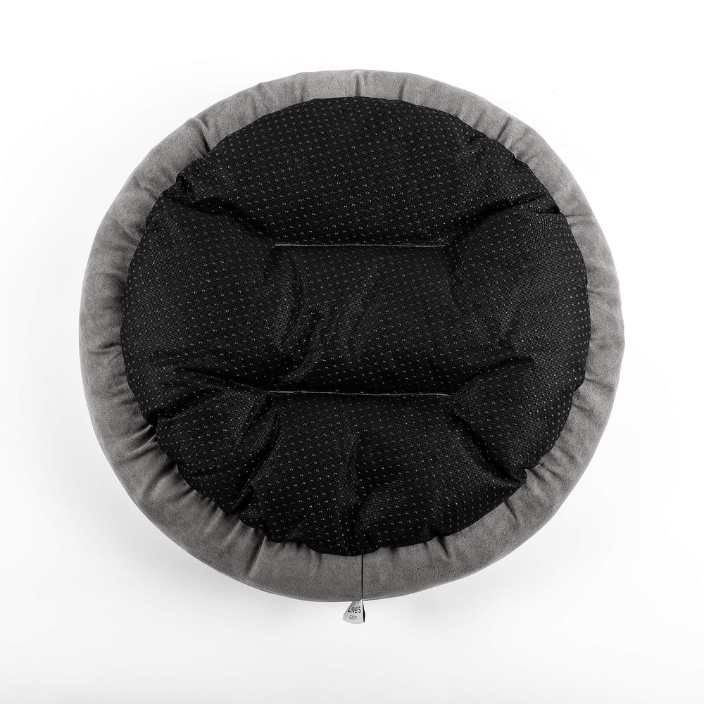 Round Donut Cat and Dog Cushion Bed, 20in Bed for Cats or Small Dogs, Anti-Slip & Water-Resistant Bottom, Super Soft Durable Fabric Pet Beds, Washable Luxury Cat & Dog Bed Gray